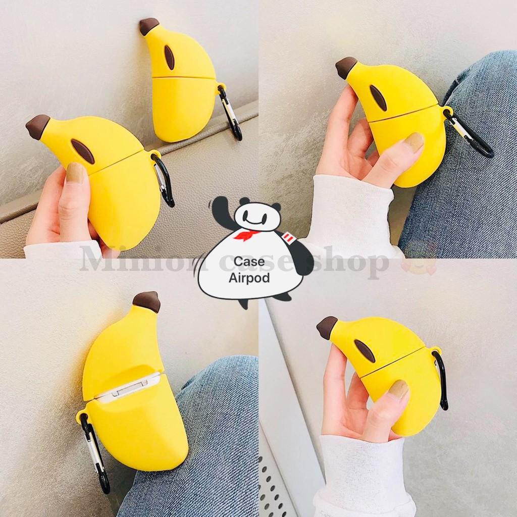 Bao Case Ốp dành cho airpod 1 và 2, tai nghe bluetooth i11,i12, i100, i9s... silicon 3D trái chuối cao cấp