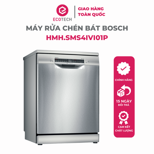 Máy rửa chén bát Bosch HMH.SMS4IVI01P 12 bộ, model 2021 có Home Connect - Hàng chính hãng