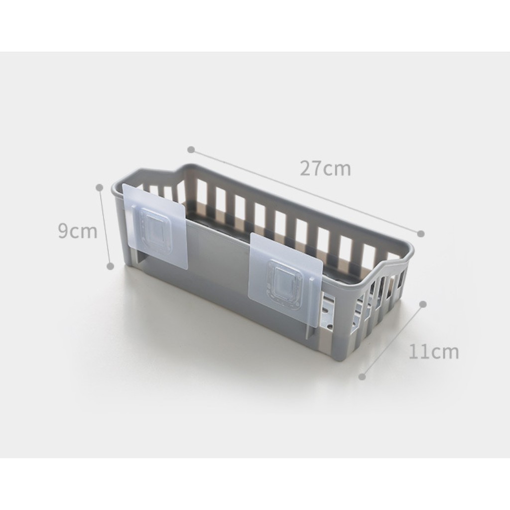 Combo 02 khay để đồ dán tường phòng tắm, nhà bếp không khoan đục giao màu ngẫu nhiên