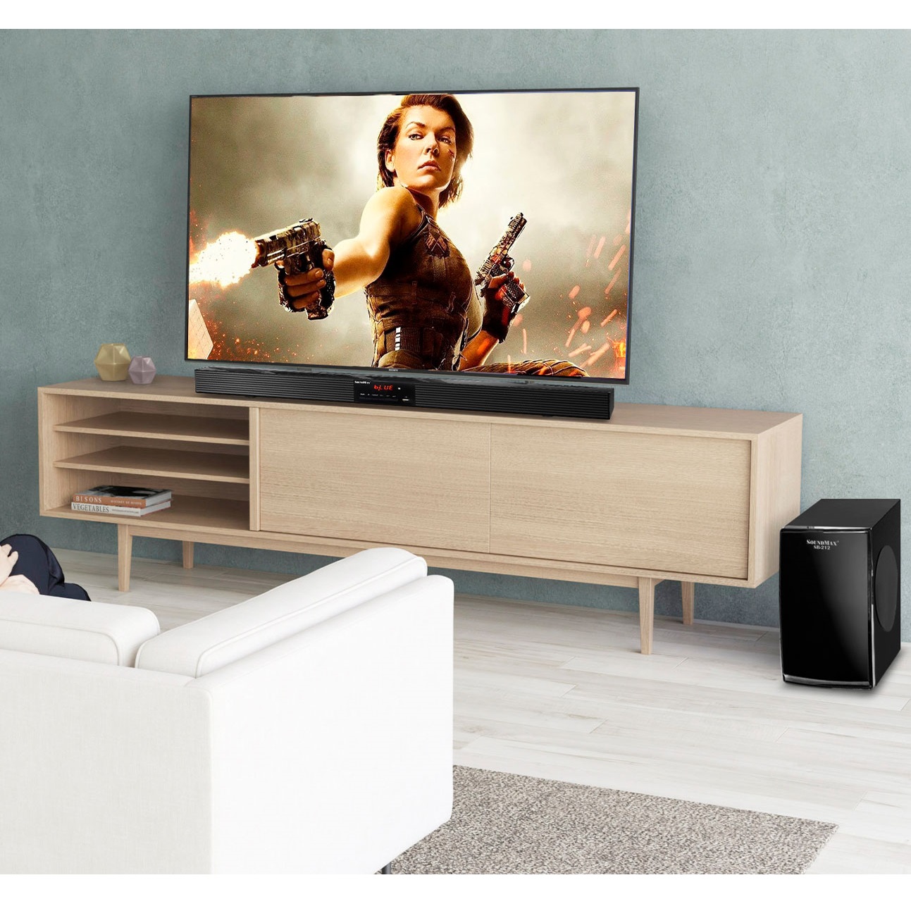 Loa Vi Tính SoundMax SB212 2.1 60W - Hàng Chính Hãng.