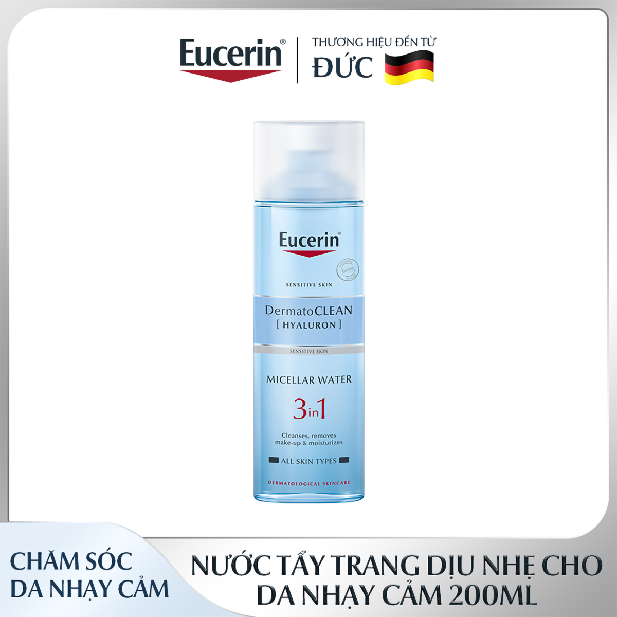 Tẩy Trang 3in1 Eucerin Dermato Clean Micellar Cleansing Fluid (200ml) KBM01