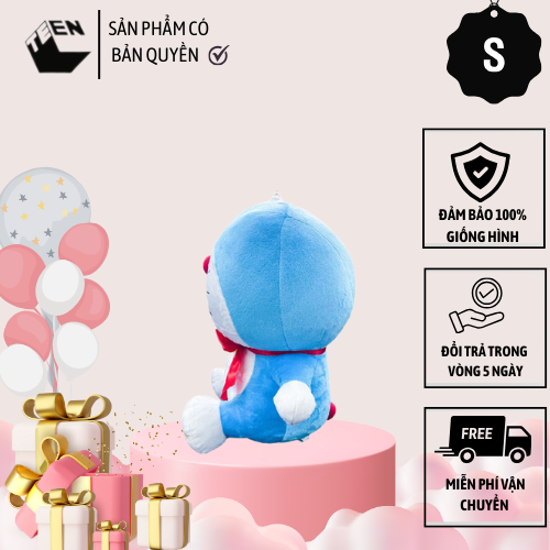 Gấu bông Doraemon nhỏ, Thú bông Doraemon phiên bản sinh nhật Size S, Gấu bông mền mại, Quà tặng sinh nhật đáng yêu cho bé - Sản Phẩm Có Bản Quyền, Phân Phối Bởi Teenbox Thú Nhồi Bông Đồ Chơi