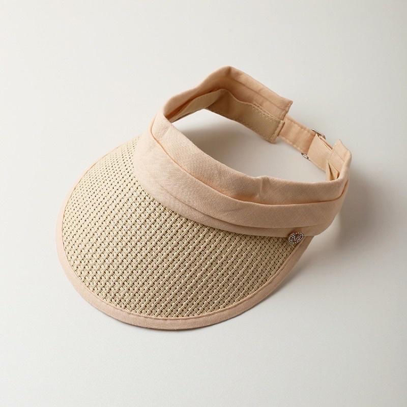 Mũ cói đi biển nửa đầu rộng vành chống nắng style HQ gấp gọn tiện lợi - Nón cói du lịch hở chóp