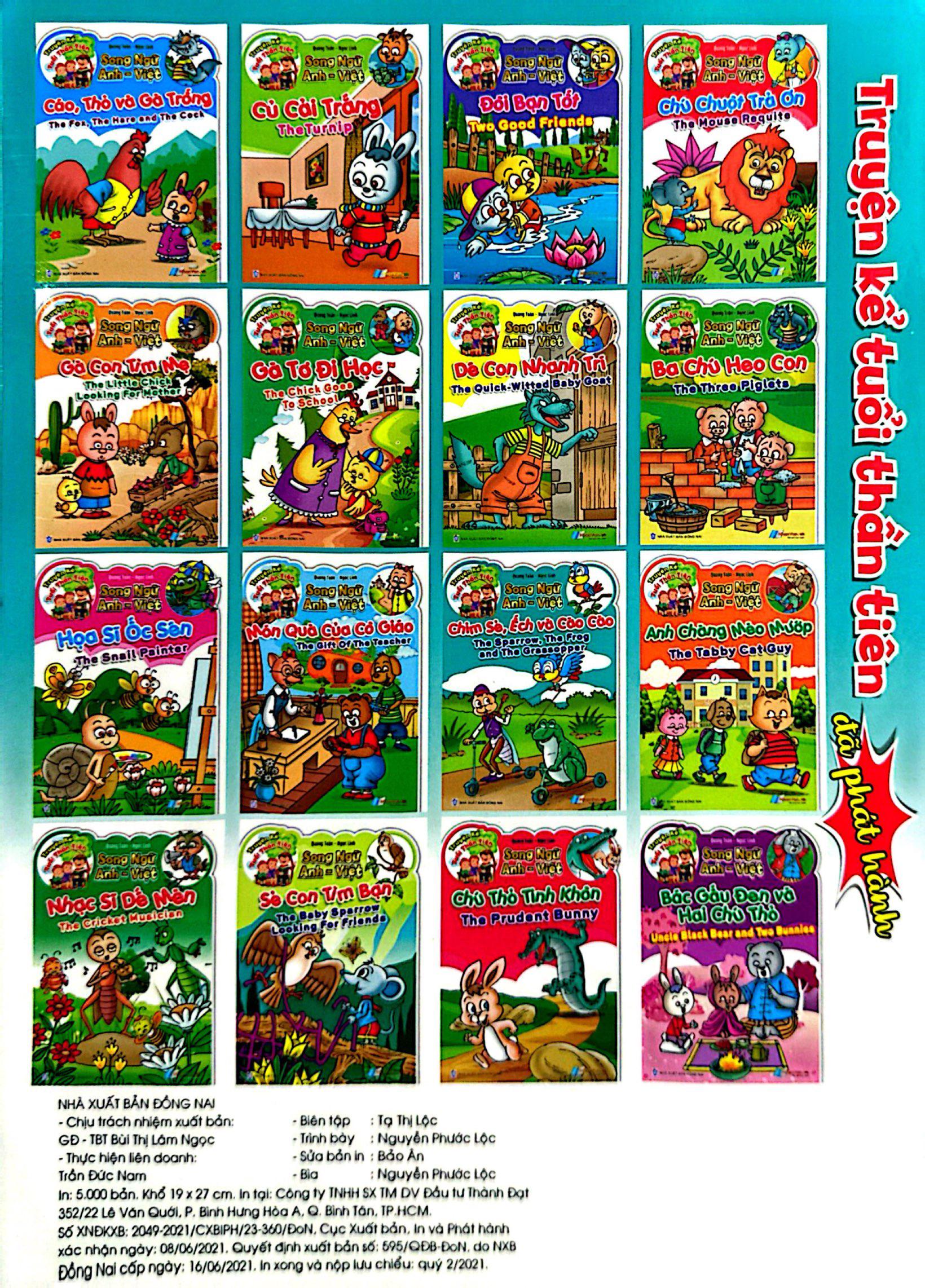 Sách - Truyện Kể Tuổi Thần Tiên - Song Ngữ Anh Việt - Chim Sẻ, Ếch Và Cào Cào