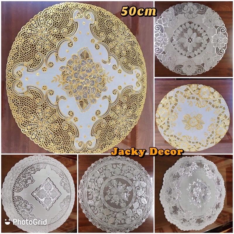 khăn trải bàn ren hoa 50cm combo 10 chiếc