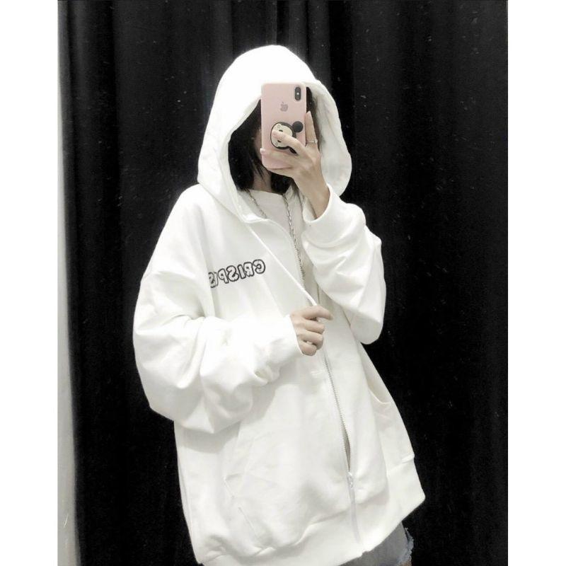 Áo Khoác Hoodie Unisex Hàn Quốc Khóa Kéo Nón 2 Lớp In Gấu SATUDR OREAN AGE