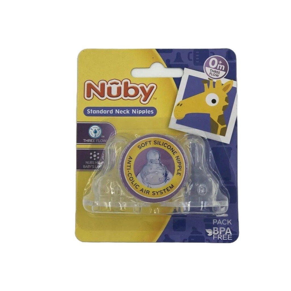 [ 24-Nuby ] Bộ 2 núm ty thay thế bình sữa Nuby cổ hẹp