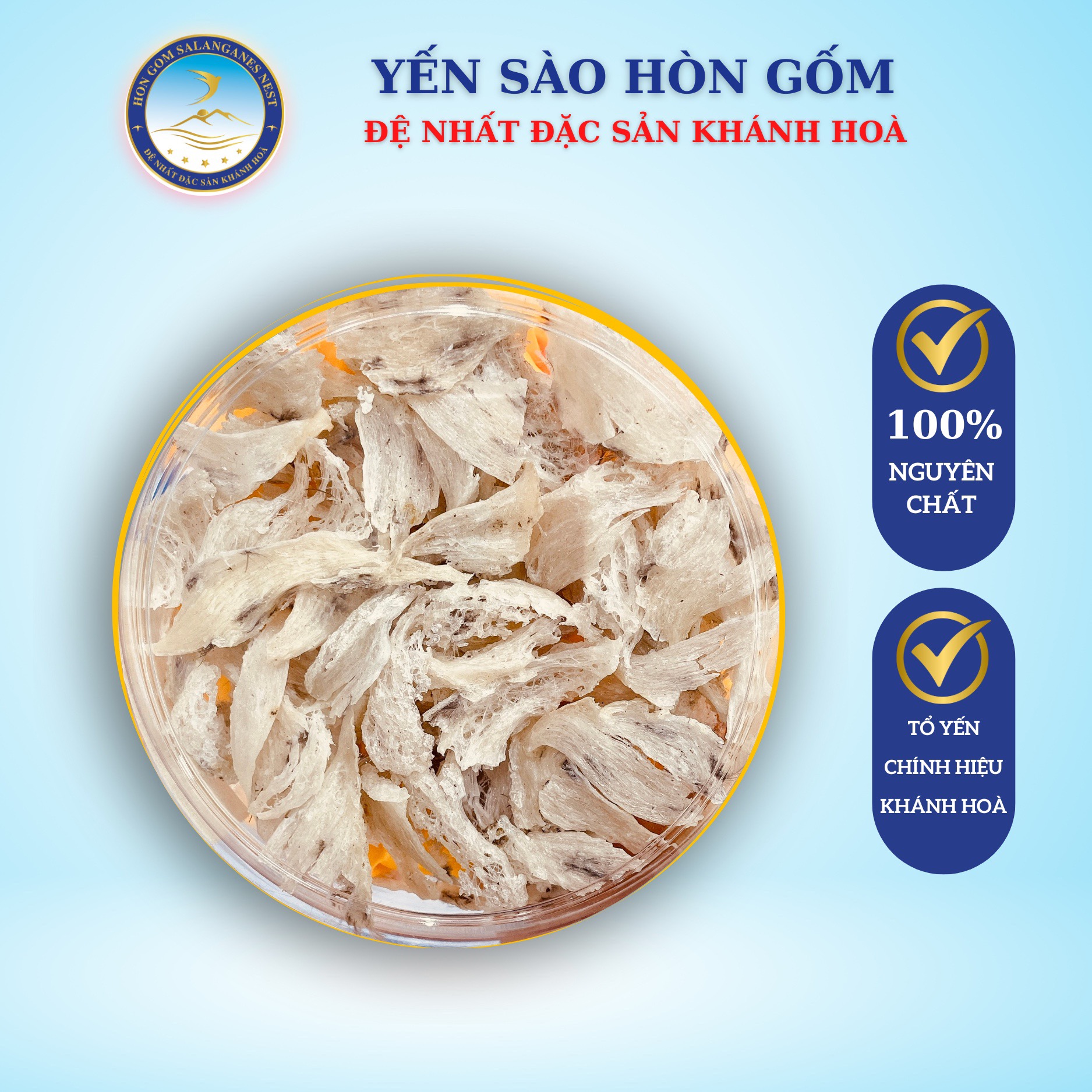 Chân Yến Sào Thô Cao Cấp - Yến Sào Hòn Gốm Chính Hiệu Khánh Hoà  - HG SALANGANES NEST