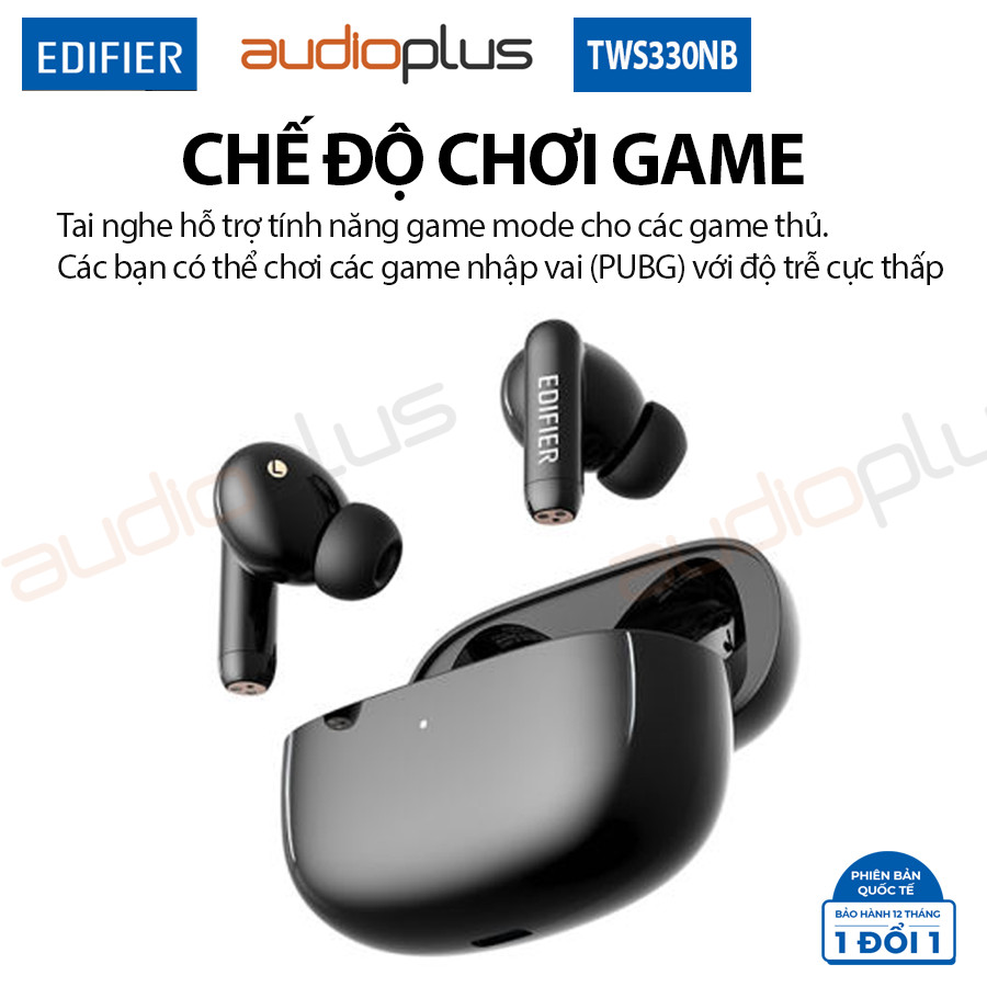 EDIFIER TWS330NB Tai nghe bluetooth chống ồn chủ động ANC - AI khử ồn đàm thoại - Game mode - Bản quốc tế - Hàng chính hãng