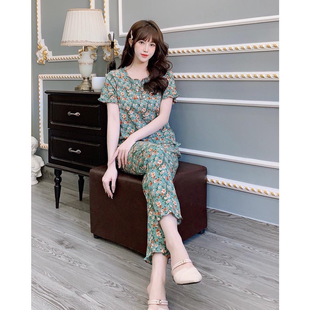 Đồ bộ mặc nhà đẹp chất lụa hàn 3 màu siêu đẹp