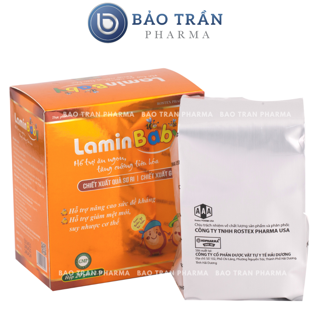 Cốm cho bé Lamin Baby hỗ trợ giúp bé ăn ngon, háp thu tốt, tăng cường sức đề kháng (Hộp 20 gói)