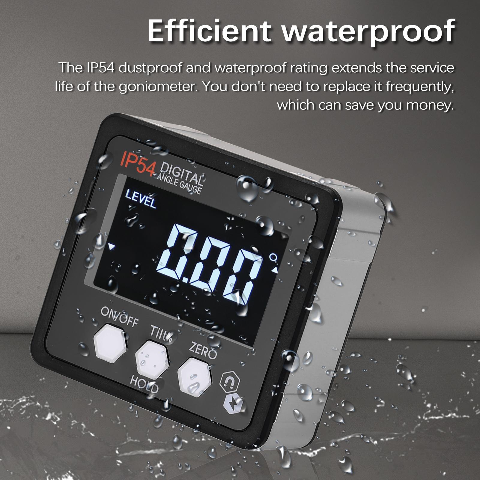 Portable 4*90° IP54 Waterproof Dustproof Level High Precisions Angle Finder Digital Protractor Inclinometer Level Box