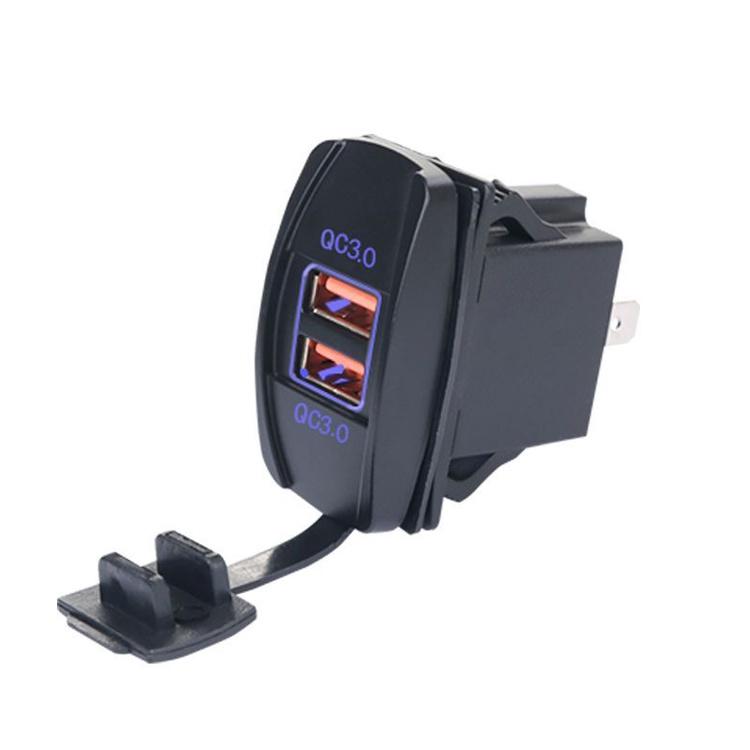 Tẩu Sạc Nhanh Qc3.0 Hai Cổng USB QC 12-24V Tích Hợp Đèn LED 5V Cho Xe Hơi