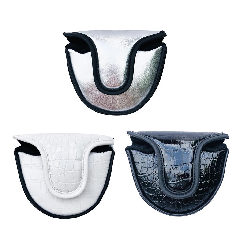 Waterproof PU Golf Mallet Head Cover Club Center Putter Headcover White