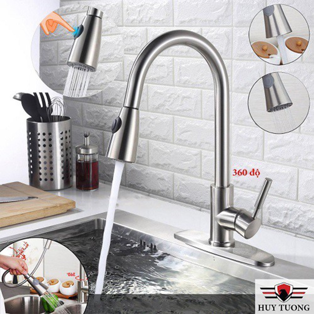 VÒI CHẬU RỬA BÁT INOX ĐẦU RÚT