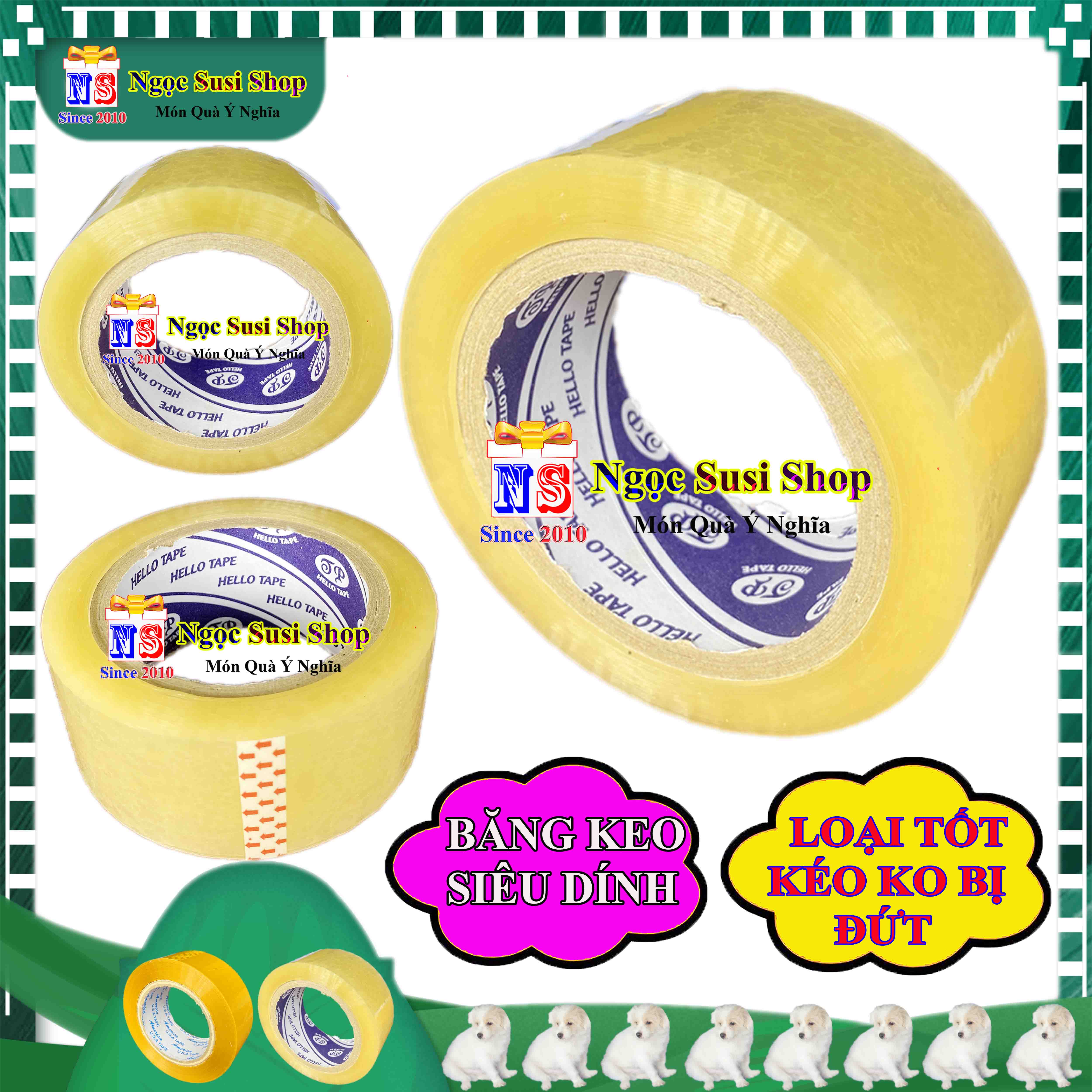1 CUỘN BĂNG KEO TRONG VÀNG ĐỤC SIÊU DÍNH NHA MUA CHỌN LOẠI - BĂNG DÍNH CHẮC CHẮN