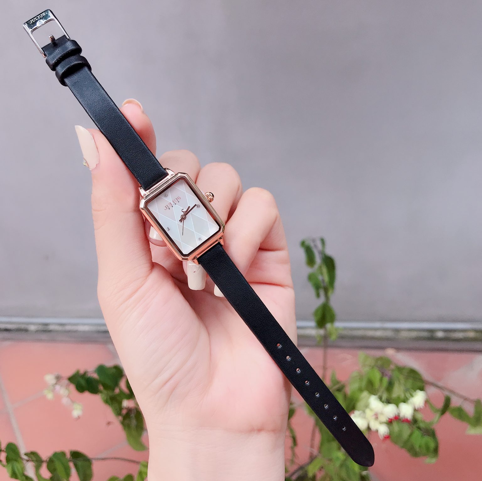 Đồng Hồ nữ Julius Ja-1280 mặt ánh xà cừ ( dây da tặng kèm dây thép)