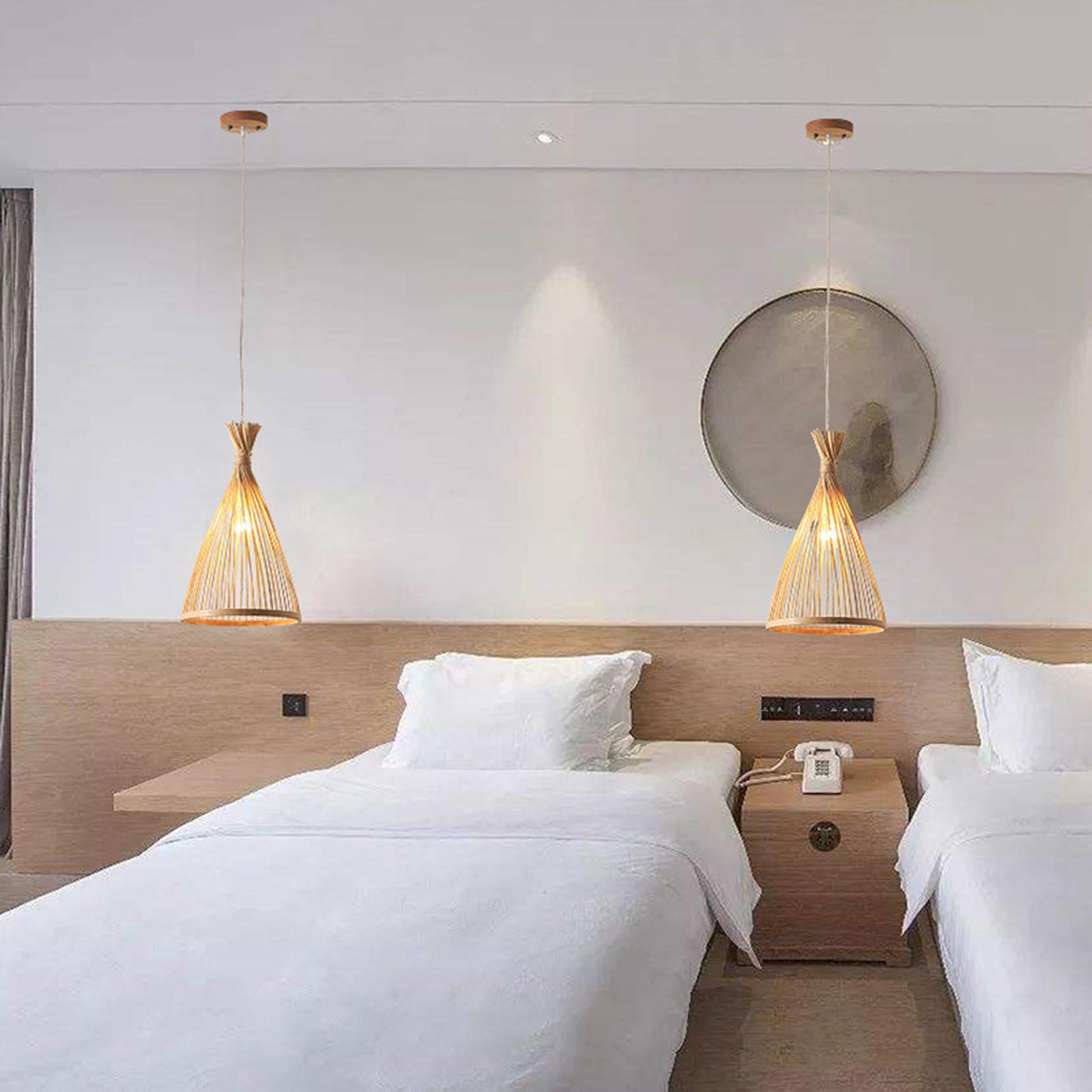 Bamboo Ceiling Pendant Light Hanging Lamp Teahouse Hotel Lighting