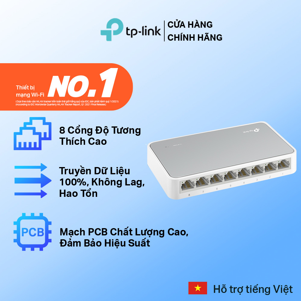 TP-Link TL-SF1008D - Bộ Chia Tín Hiệu Để Bàn 8 cổng 10/100Mbps - Hàng Chính Hãng