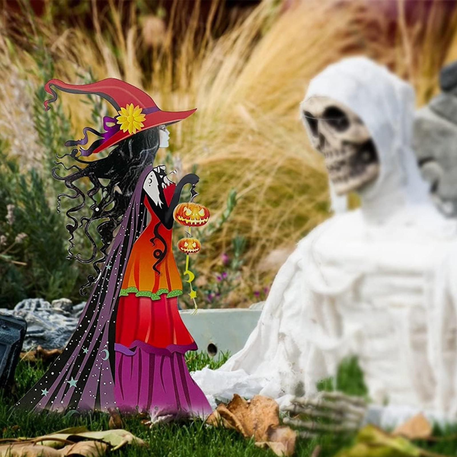 Halloween Sign with Stake Witch Yard Garden Decor for Porch Halloween Garden