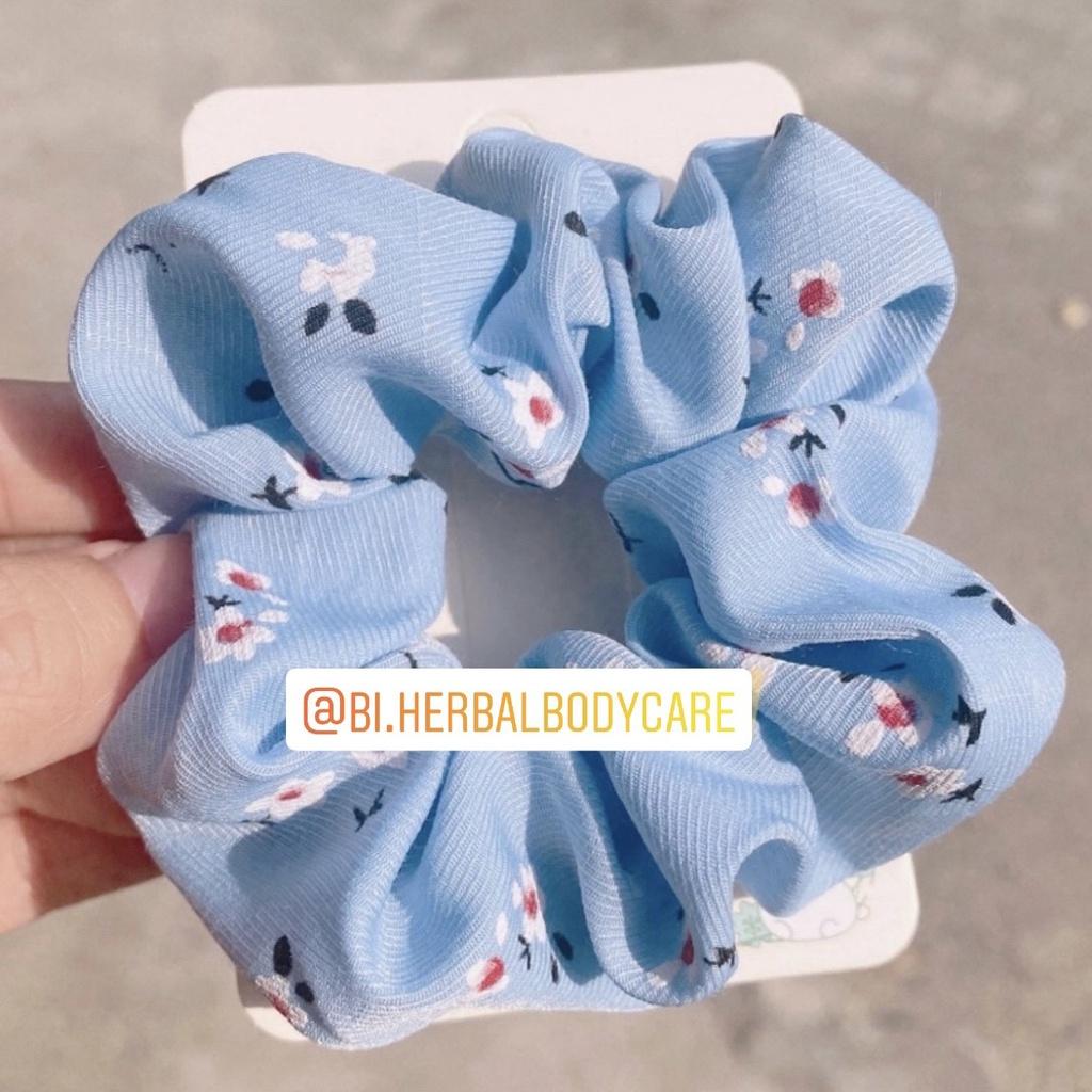 Scrunchies cột tóc buộc tóc họa tiết hoa anh đào nhí dễ thương nhiều màu