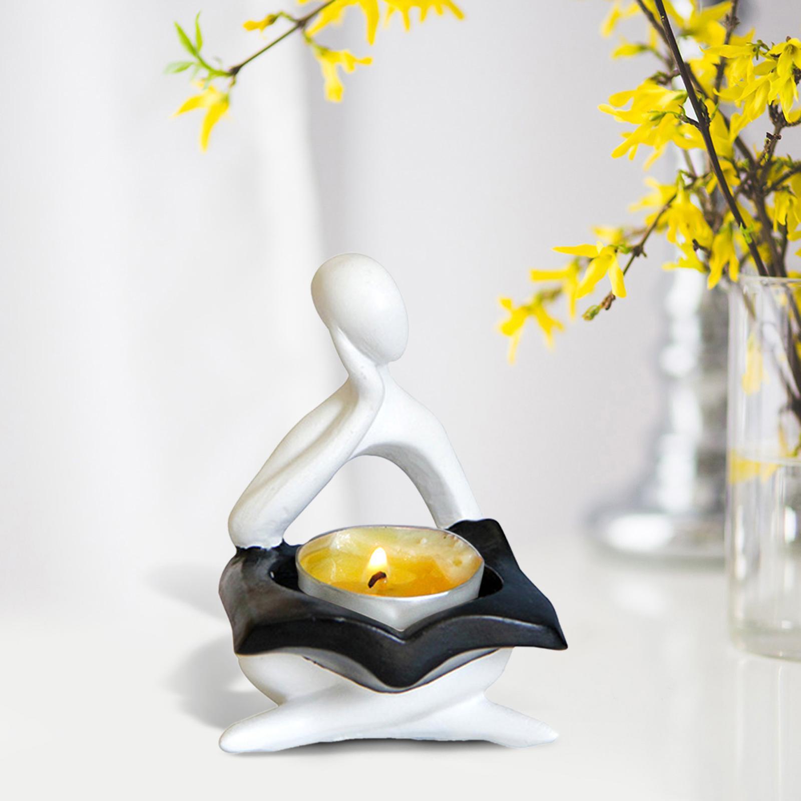 Nordic Candle Holder Thinker Statue Resin Figurine Home Party Decoration