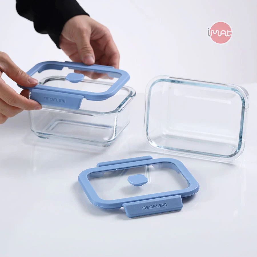 Bộ hộp thủy tinh chân không Neoflam VACU 6 món có bơm hút chân không kèm theo, dùng trong nhà bếp, lò nướng, lò vi sóng, tủ lạnh, máy rửa chén