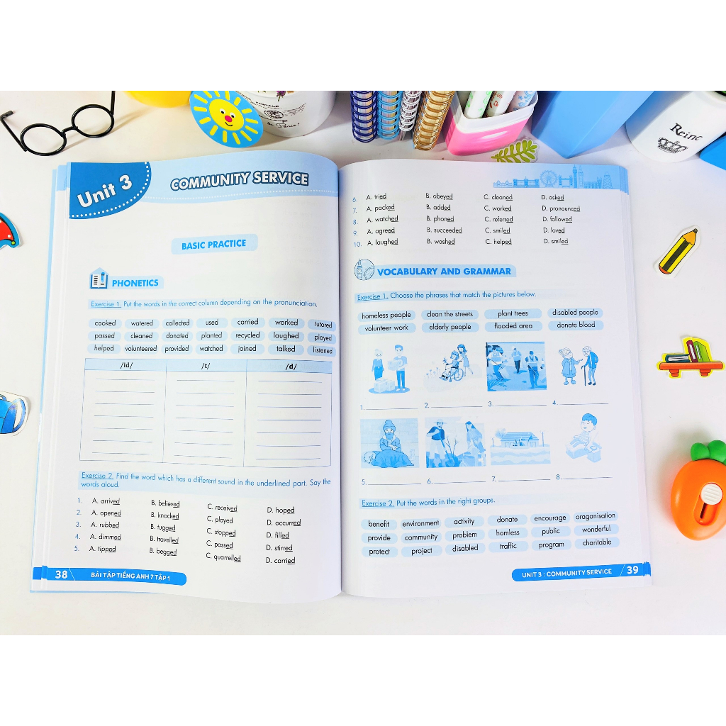 Sách - Bộ 2 cuốn Bài Tập Tiếng Anh 7 Cơ Bản Và Chuyên Sâu - ndbooks