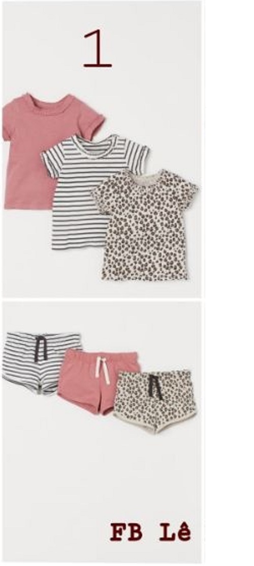 Set bộ 3 áo + 3 quần HM UK size 6-9m, 1.5-2y