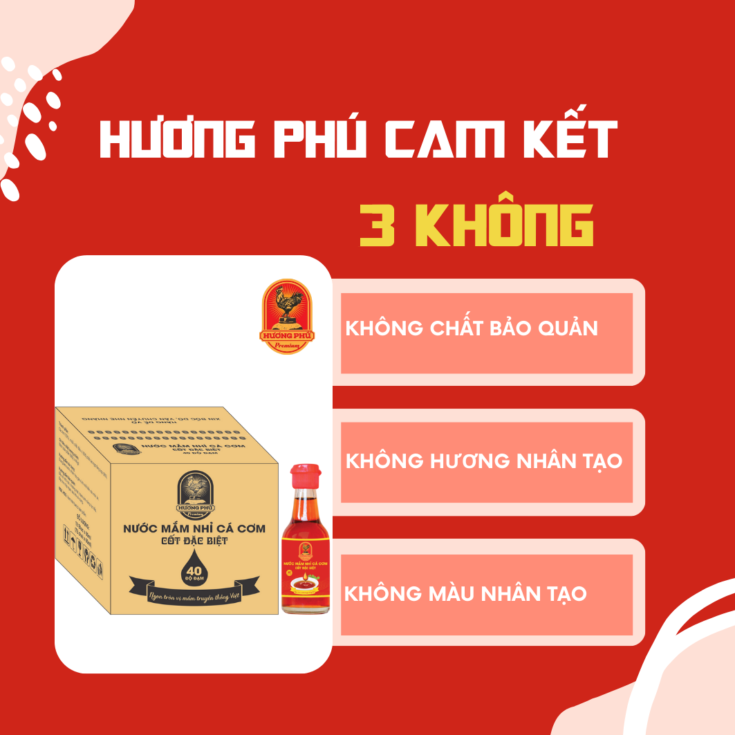 Nước mắm nhỉ cá cơm Hương Phú 40 độ đạm 60ml -Thùng 72 chai, cốt đặc biệt - Hàng Chính Hãng