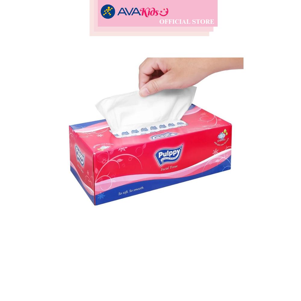 Combo 3 hộp 180 tờ khăn giấy lụa Pulppy không mùi 2 lớp