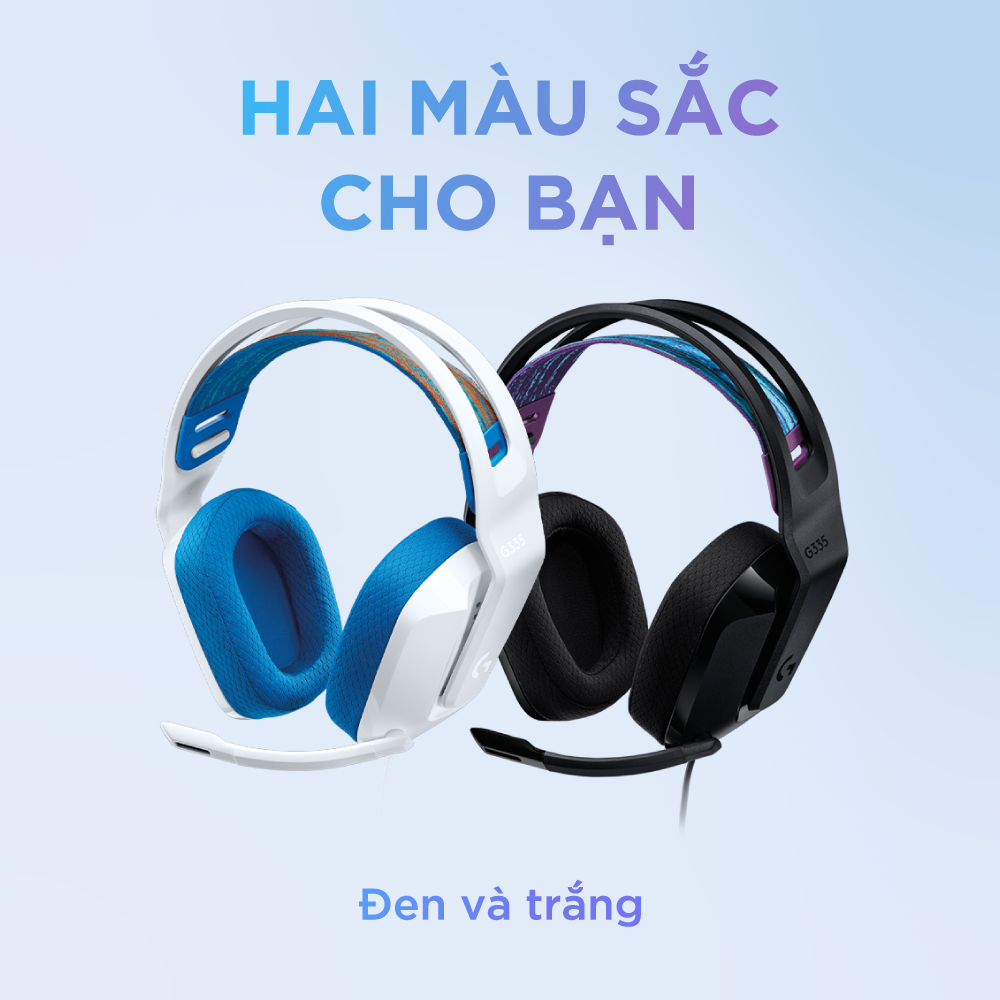 Tai Nghe game có dây Logitech G335 - Mic gập để Mute, Jack 3.5mm, Đệm tai Memory Foam, Nhẹ 240g, Tương thích PC/ PS4 PS5/ Xbox/ Nitendo - Hàng chính hãng