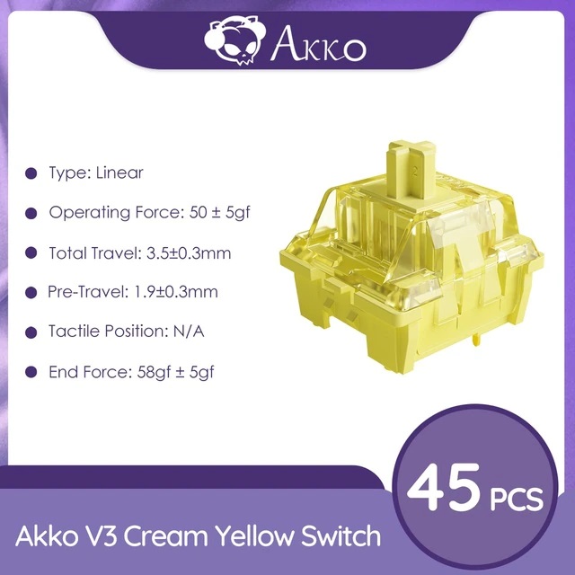 Công tắc thay thế bàn phím cơ AKKO v3 Switch (Cream Blue/Cream Yellow)_Mới, hàng chính hãng