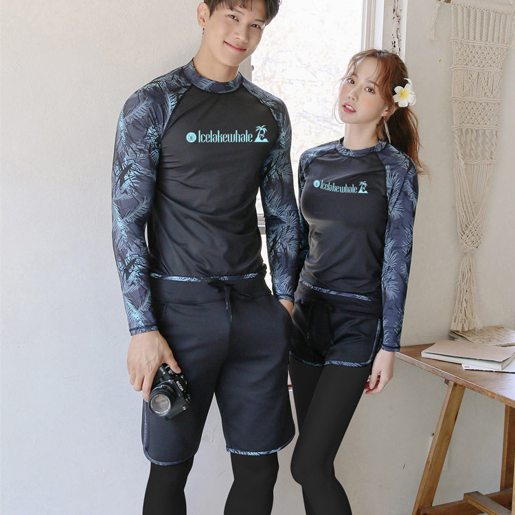 Bộ Bơi Đôi Dài Tay Nam Và Nữ, Set 3 Chi Tiết Quần Dài Chống Nắng, Đồ Bơi Cho Couple, Có Size Nhỏ Cho Bé Mặc Đồ Gia Đình Kt022 Bn022 - Set Bơi Nữ - Xl