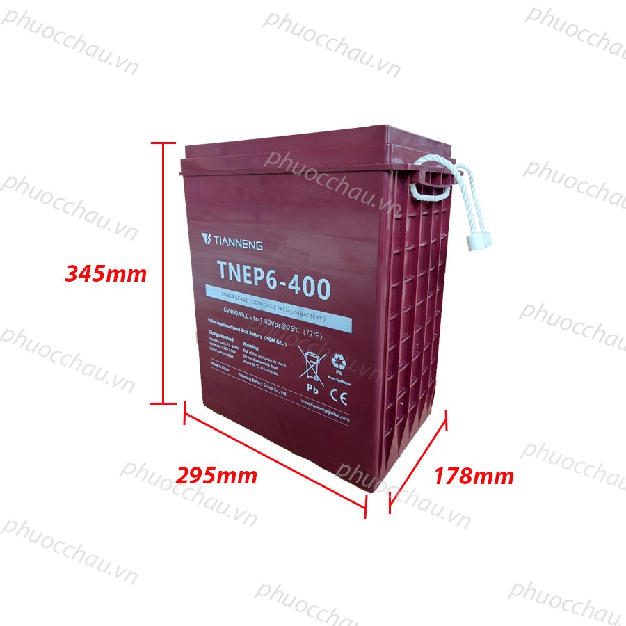 Ắc Quy Thiên Năng Tianneng TNEP6-400 , ắc quy dùng cho xe điện, xe golf, xe chà sàn
