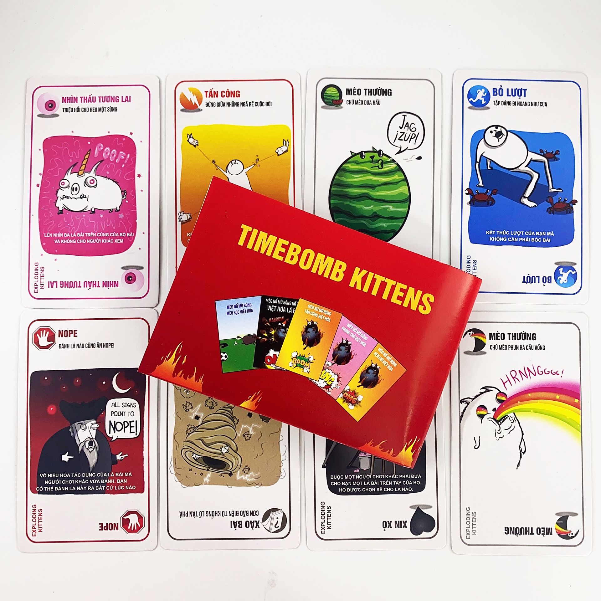 Combo Mèo Nổ Exploding Kittens và đầy đủ 6 bản mèo nổ mở rộng Việt Hóa 155 lá