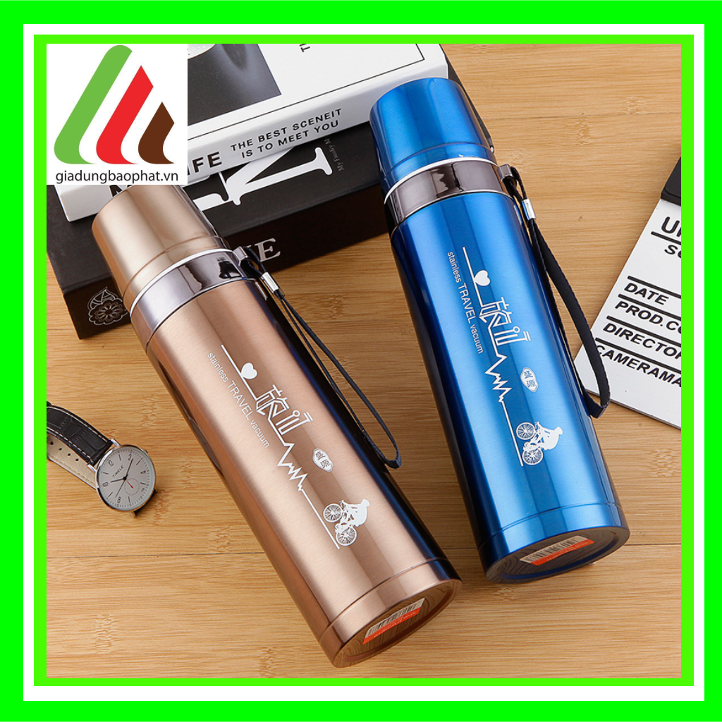 Bình giữ nhiệt kangyong 750ml inox 2 lớp chân không cách nhiệt màu sắc trơn sáng sang trọng tiện lợi
