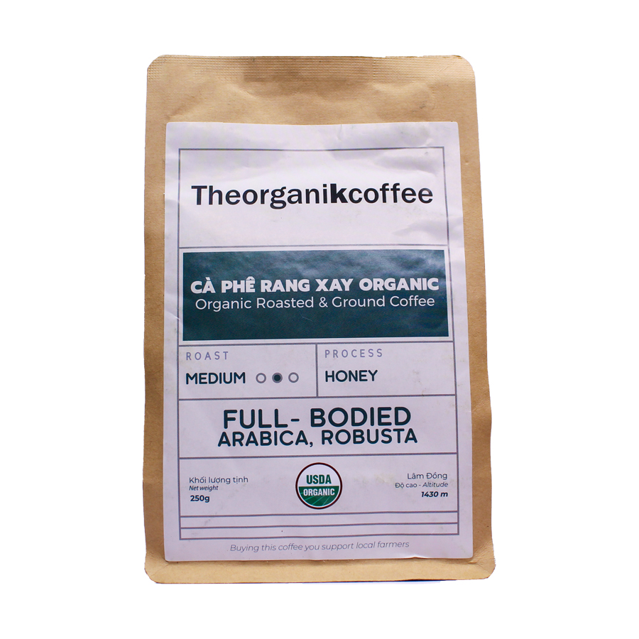 Cà phê Full Bodied hữu cơ rang mộc - dạng bột, 250g