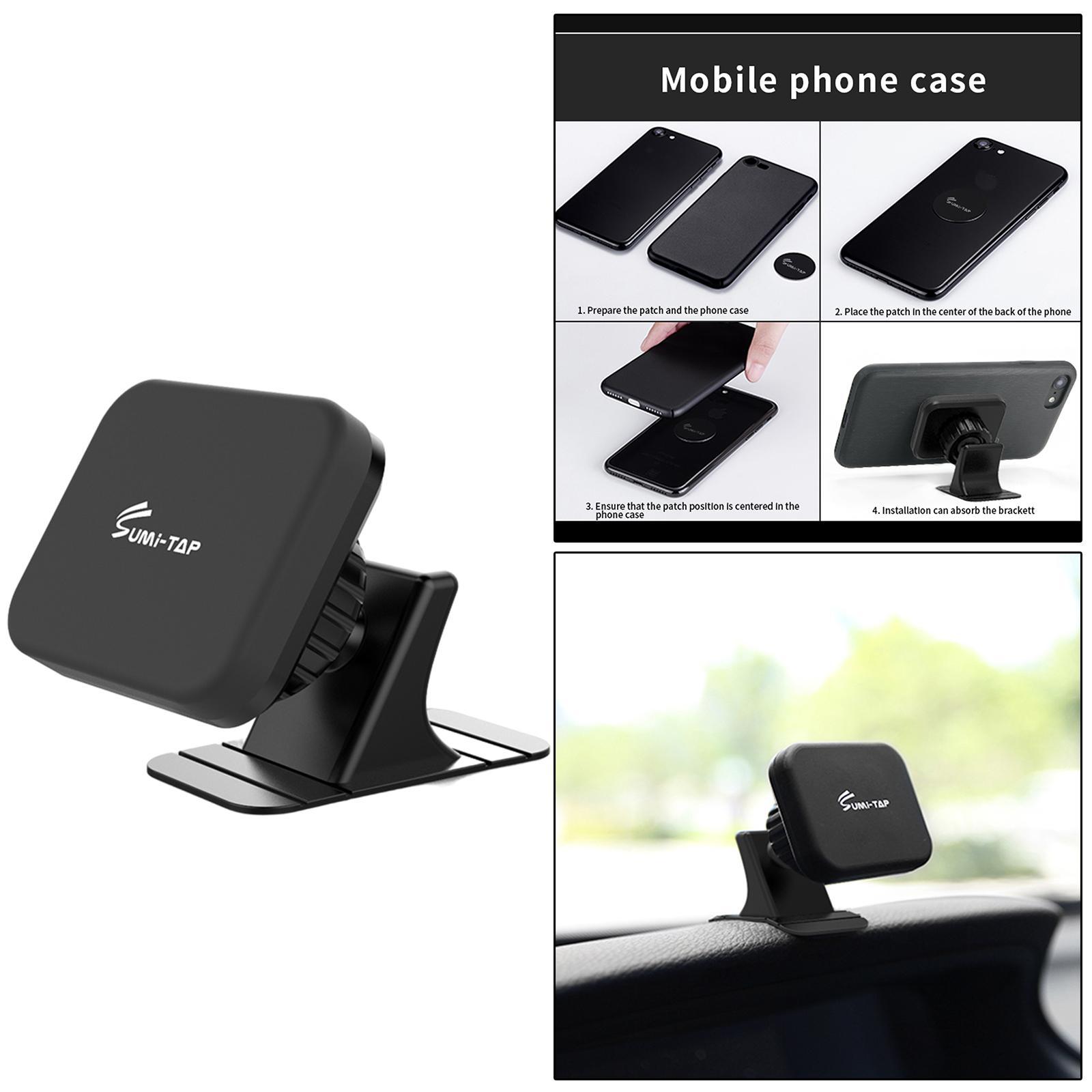 Car Magnetic Phone Holder Dashboard Mount Stick-on fits All Smartphone - Black