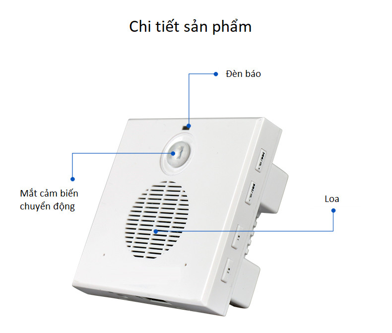 Thiết bị báo khách cảm biến hồng ngoại tự động phát hiện chuyển động thông minh WT 5001 (Tặng đèn led mini cắm cổng USB- MÀU ngẫu nhiên)