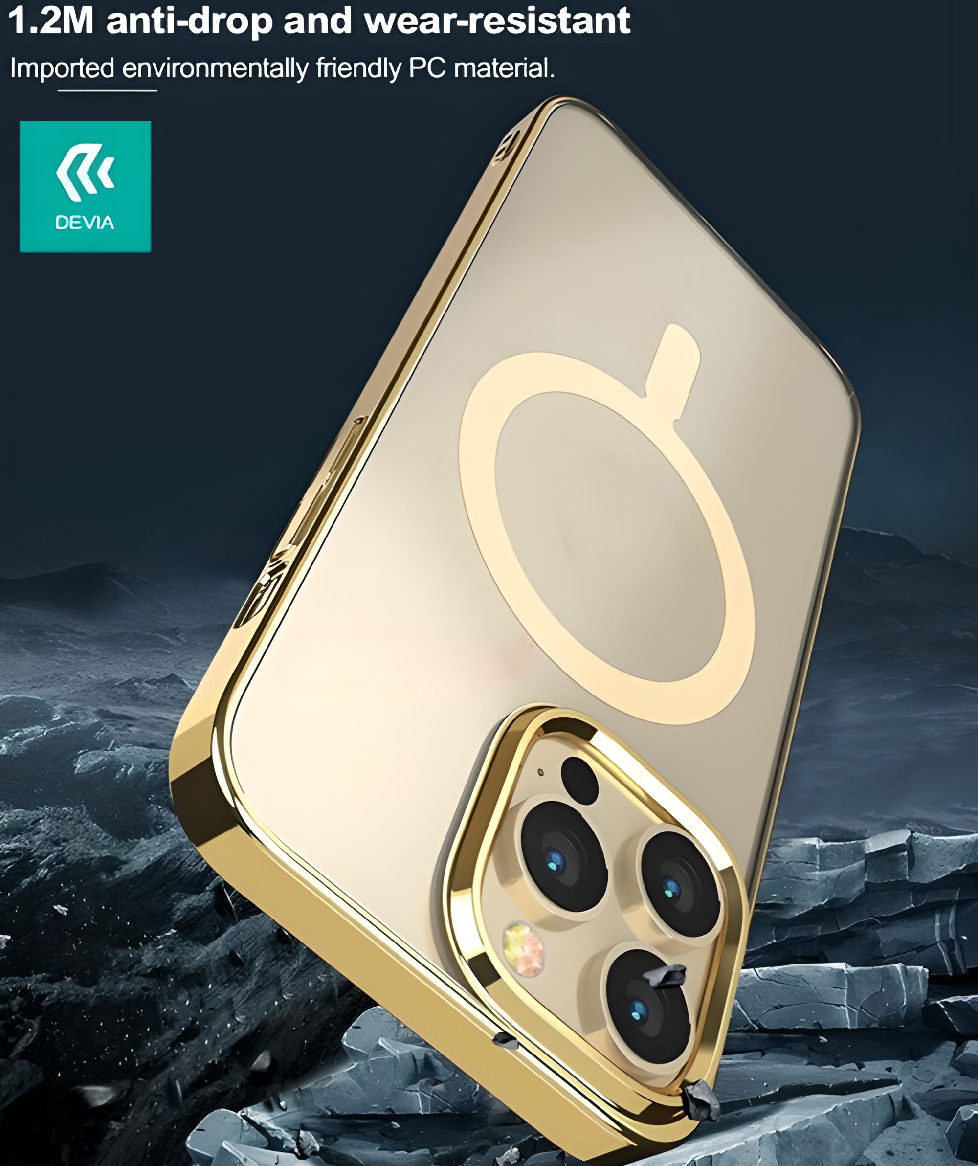 Ốp lưng chống sốc viền crom cho iPhone 14 Pro Max hỗ trợ sạc Maqsafe hiệu DEVIA Glimmer Series - hàng nhập khẩu