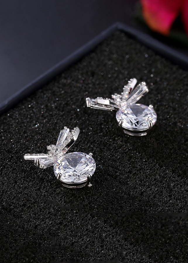 Bông Tai Nơ Đính Đá