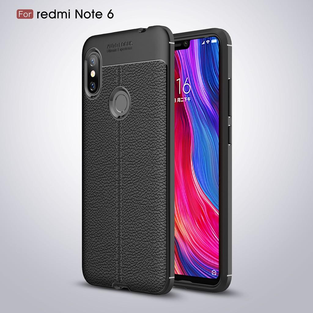 Ốp lưng Xiaomi Redmi Note 6 Pro silicon giả da Auto Focus