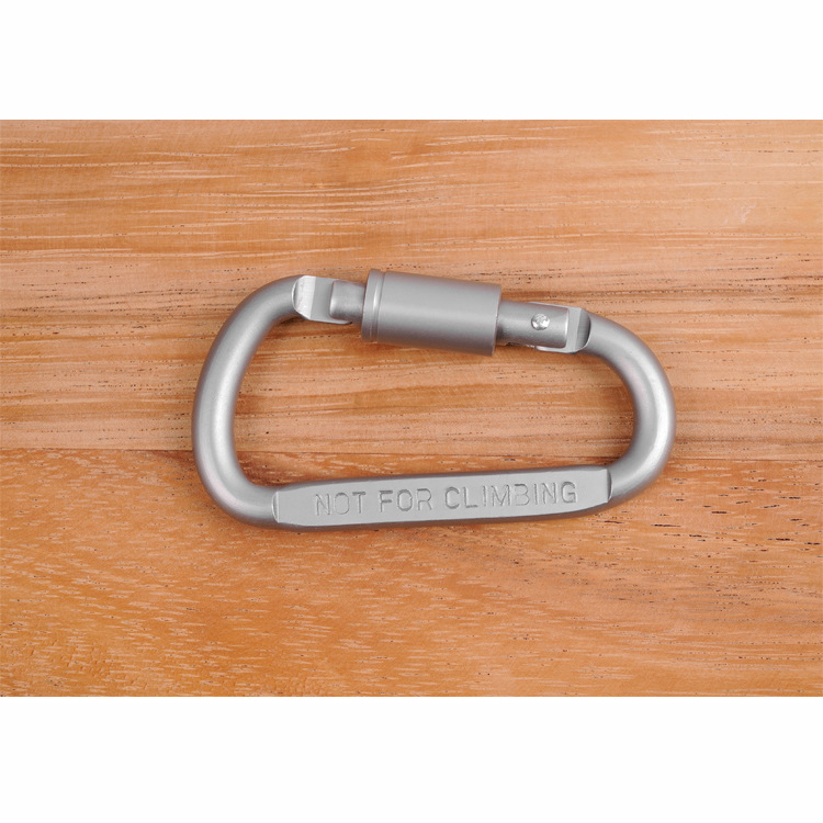 Combo 2 Móc Đa Năng Móc Khóa Nhôm Đi Phượt Carabiner Chữ D Khoá Xoay 8cm