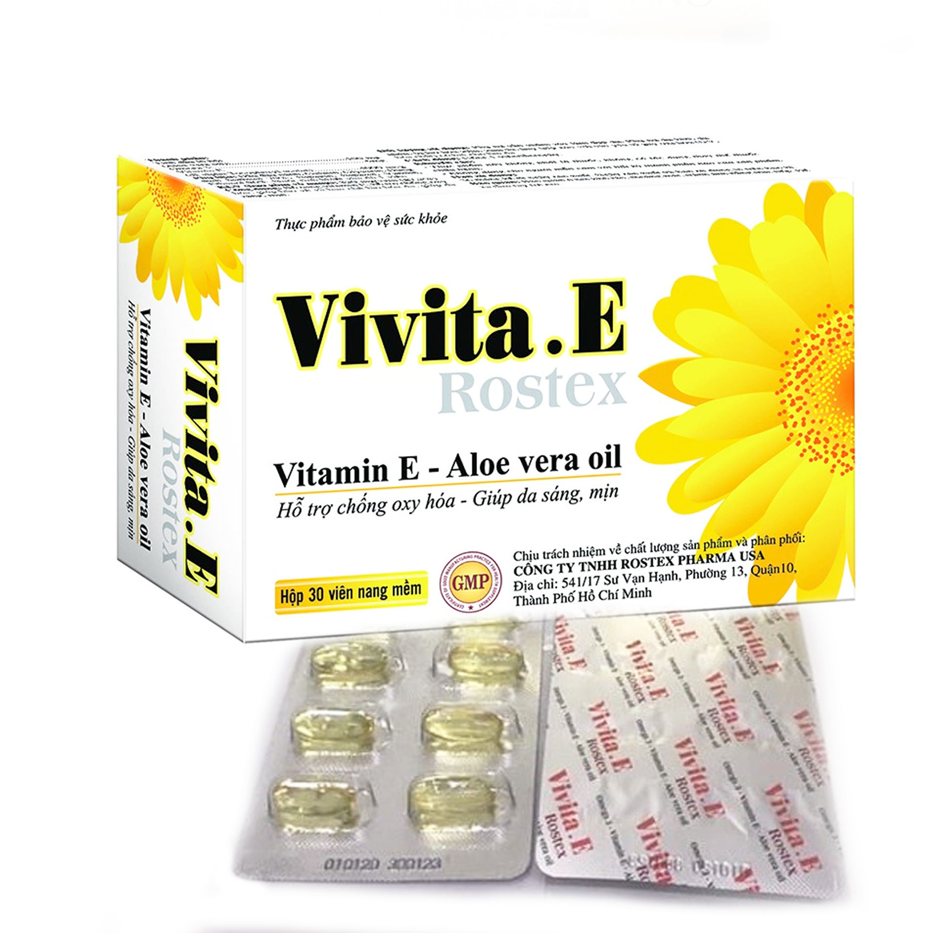 Viên uống đẹp da làm chậm lão hóa Vitamin E Vivita.E Rostex