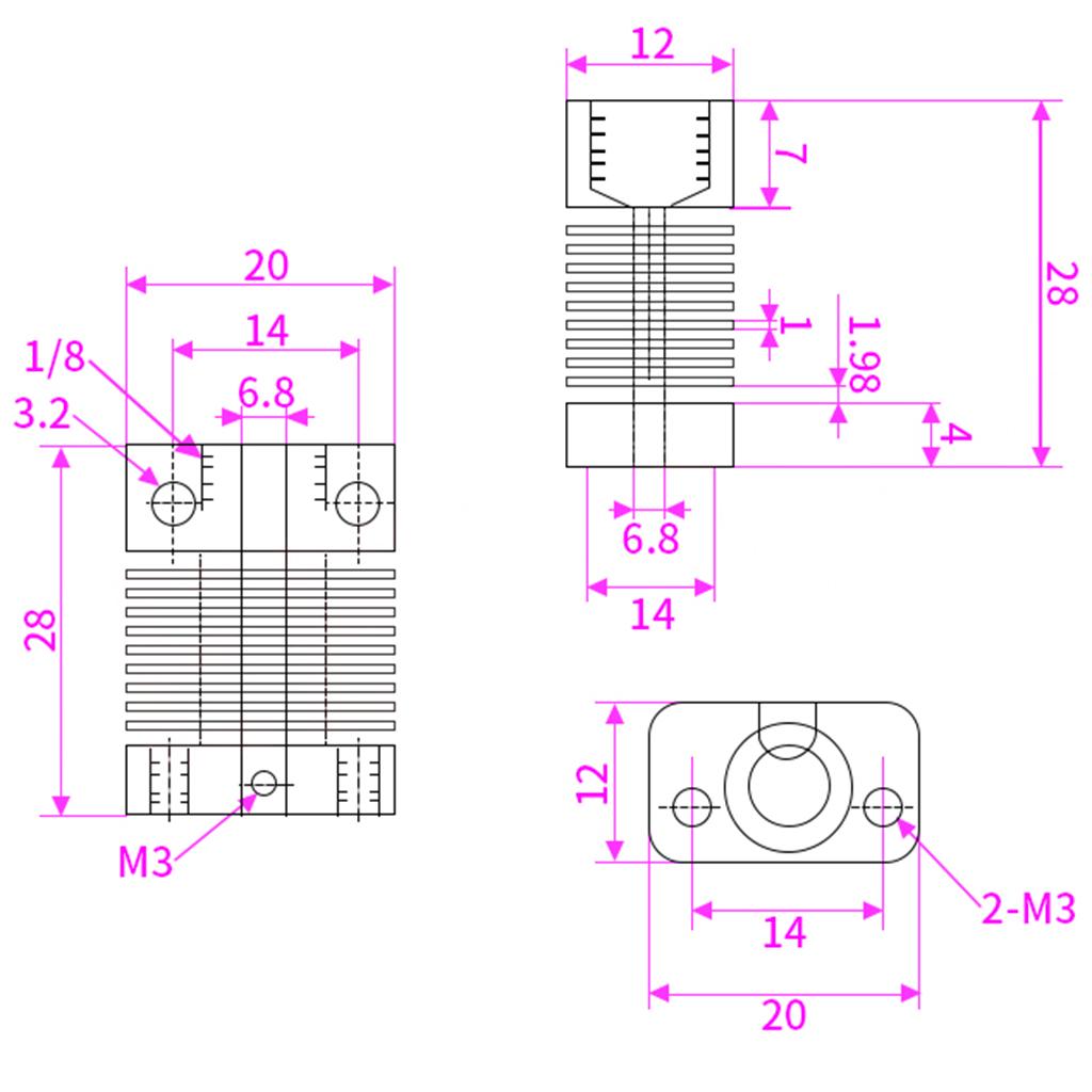 Replacement Extruder Hotend Kit Nozzle Assembly for Creality CR-10 3D Printers