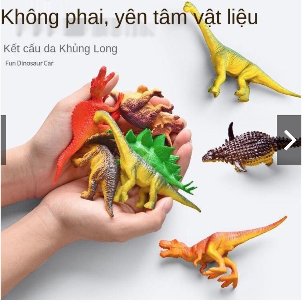 Đồ chơi xe ô tô khủng long chở thú chuyên dụng cỡ lớn trẻ em, có sẵn khủng long nhỏ đi kèm cho bé