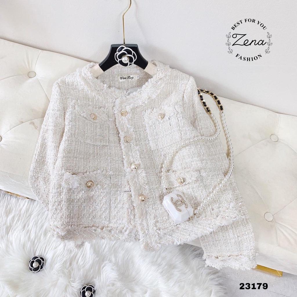 23179KH23179-Khoác dạ xù 4 túi cúc vàng VT