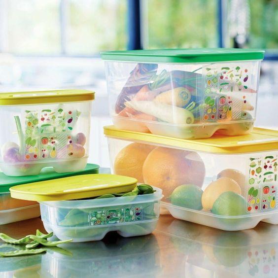 Hộp Trữ Mát Rau Củ Vensmart Tupperware 4.4L, Hộp Trữ Mát Có Nút Hô Hấp