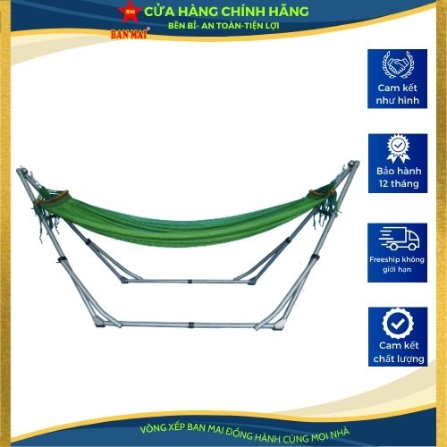 Bộ võng xếp BAN MAI: khung sơn tĩnh điện VIP và lưới mềm dày 99